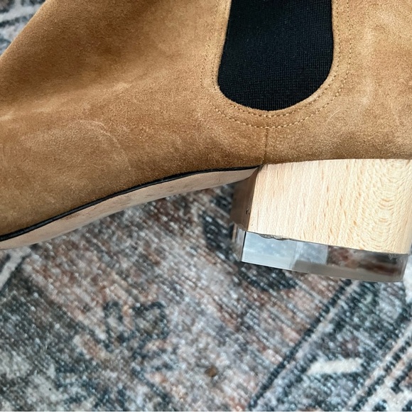 Dear Frances suede booties lucite heel - Picture 5 of 11